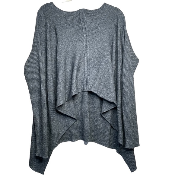 Nolita gray pullover sweater ribbed high low wool cashmere blend small - Picture 2 of 9
